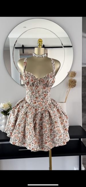 Floral print skater mini dress