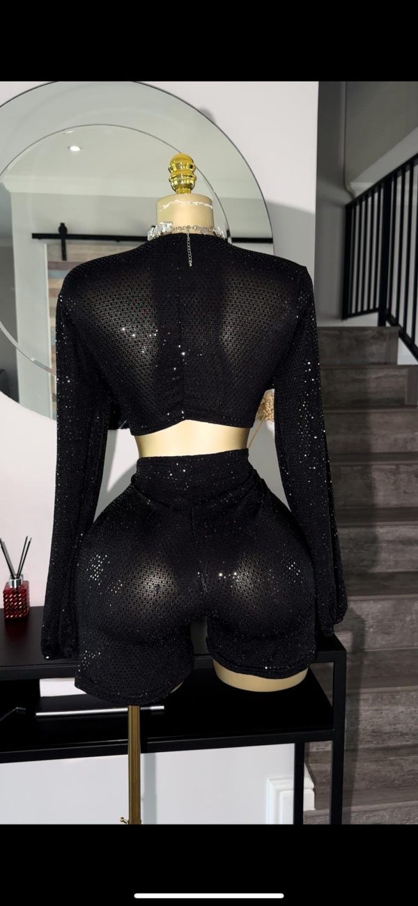 Sequin cutout detailed playsuit