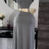 Green cut out midi dress