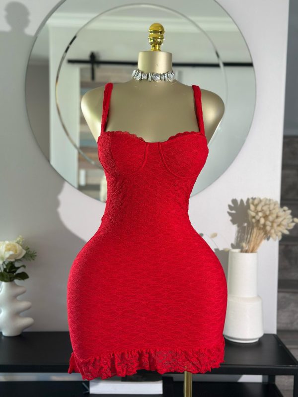 Red mini dress
