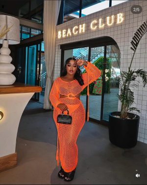 Crotchet knitted maxi dress