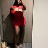 Red mesh mini dress