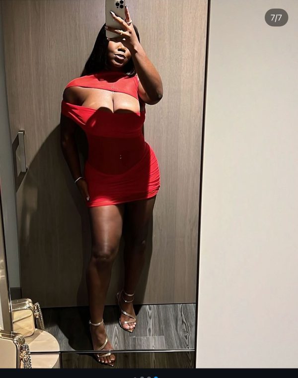 Red mesh mini dress