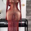 Red Open back Maxi dress