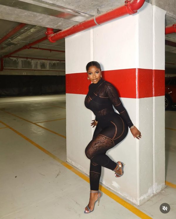 Sheer black longsleeve jumpsuit