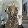 Snake print open back mini dress