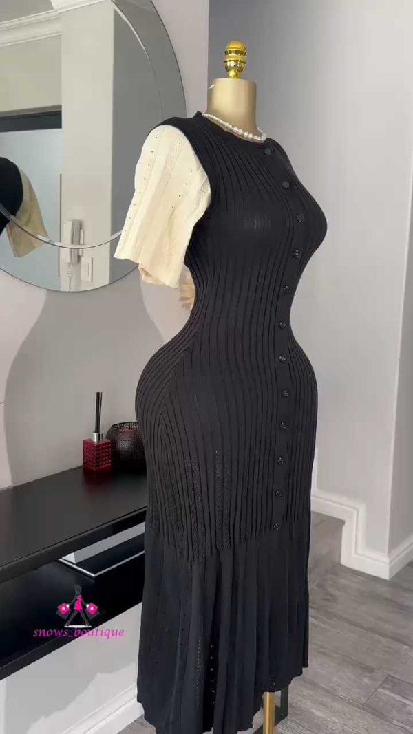 Cream and black monochrome maxi dress