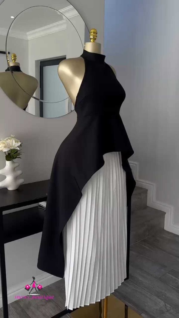B/W maxi skirt set
