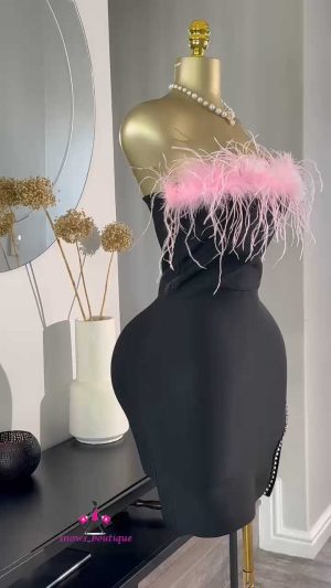 anycript_thumbnail_5.jpg Pink fur bandage mini dress