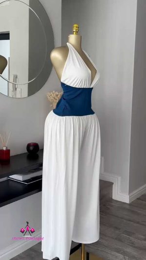 anycript_thumbnail_7-2.jpg White halter jumpsuit with denim corset waist