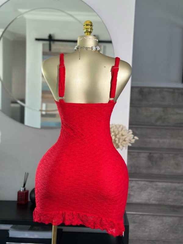 Red mini dress