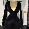 Sequin cutout detailed playsuit