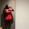 Red mesh mini dress