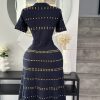 Navy blue midi dress