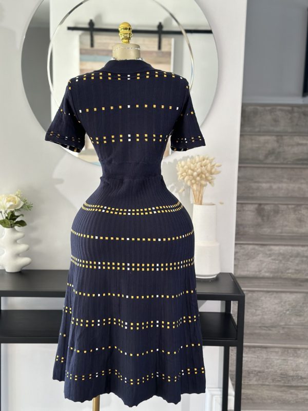Navy blue midi dress
